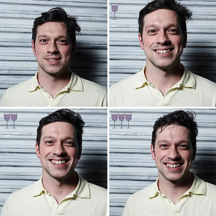 Before And After 3 Glasses Of Wine: 20 New Photos From The Viral 2016 Project, By Marcos Alberti