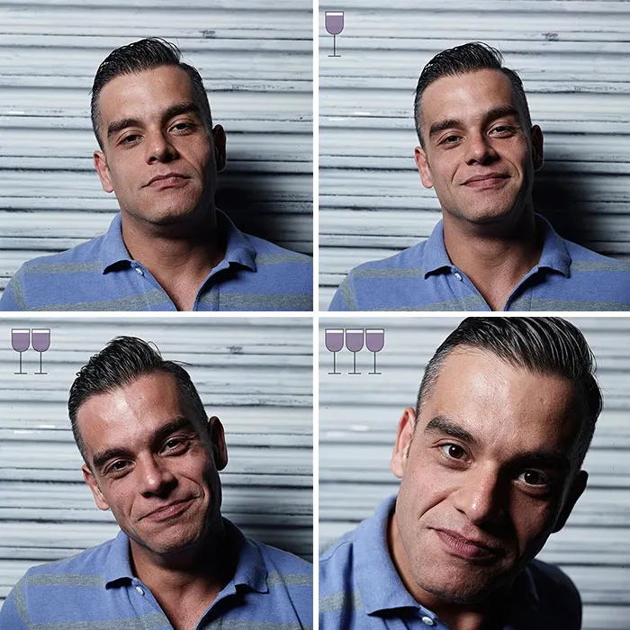 Before And After 3 Glasses Of Wine: 20 New Photos From The Viral 2016 Project, By Marcos Alberti