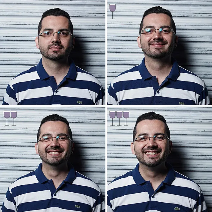 Before And After 3 Glasses Of Wine: 20 New Photos From The Viral 2016 Project, By Marcos Alberti