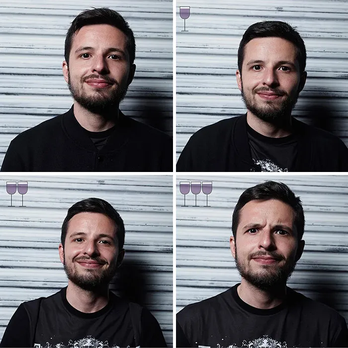 Before And After 3 Glasses Of Wine: 20 New Photos From The Viral 2016 Project, By Marcos Alberti