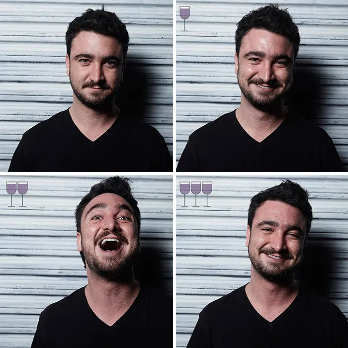 Before And After 3 Glasses Of Wine: 20 New Photos From The Viral 2016 Project, By Marcos Alberti