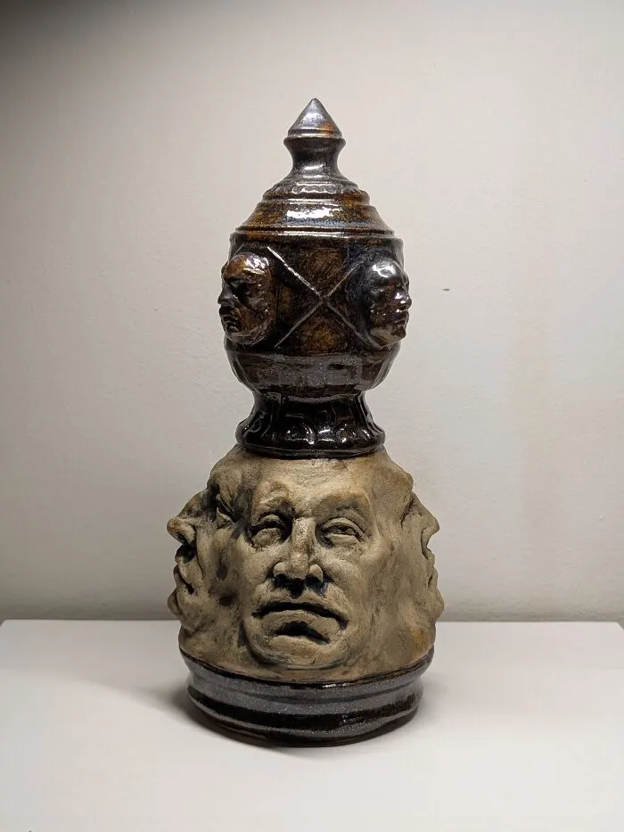 4 Face Ornament Ceramic Piece