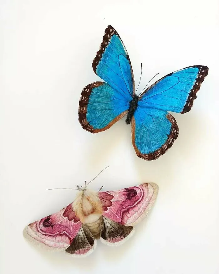 43 Incredible Hand-Sized Moths And Butterflies Made Out Of Fibers By Yumi Okita