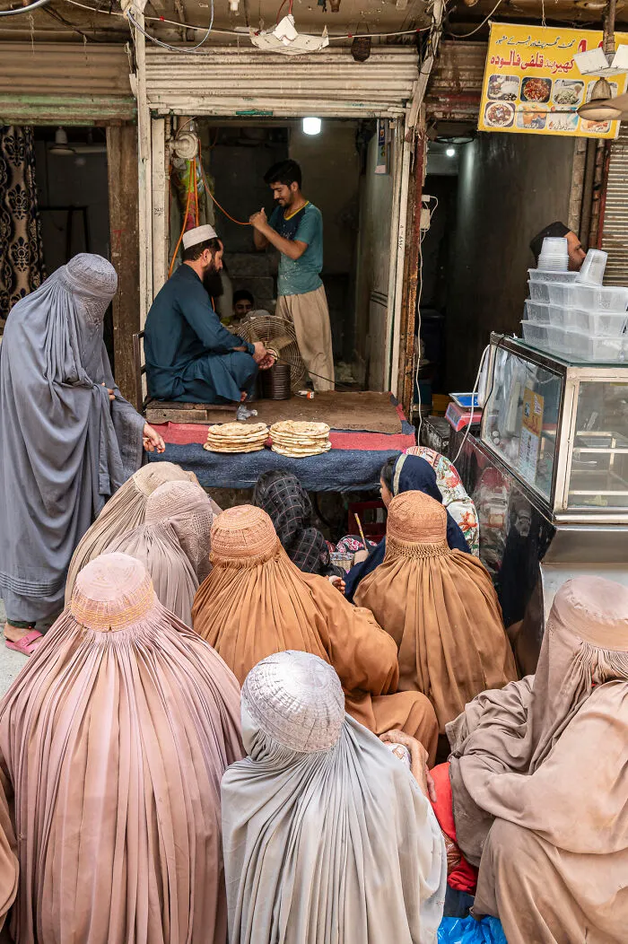 Politics Of Food: Afghan Refugee Women Wait For Free Bread By Jo Kearney, United Kingdom