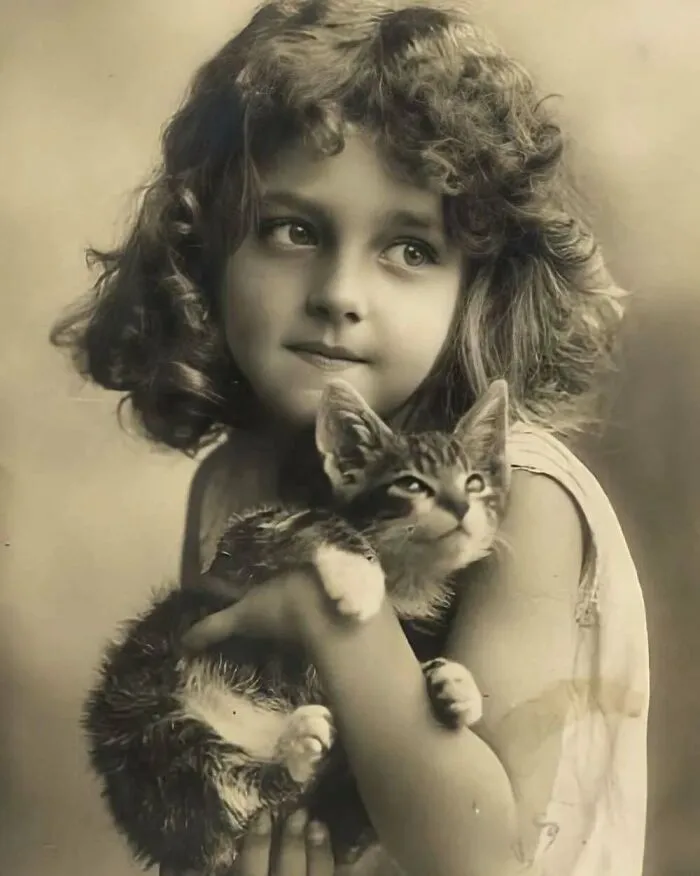 47 Adorable Vintage Photos Showcasing The Timeless Bond Between Kids And Cats, As Collected By This Page