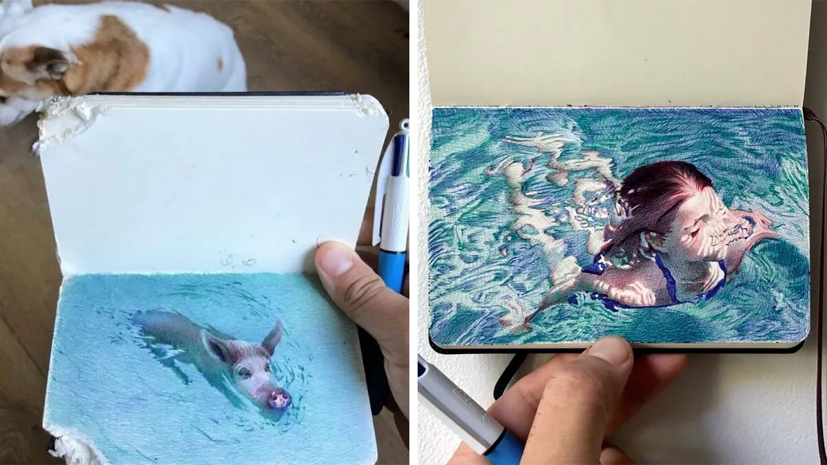 30 Sketchbook Drawings By Nicolas V. Sanchez That Show The Power Of Ballpoint Pen Art