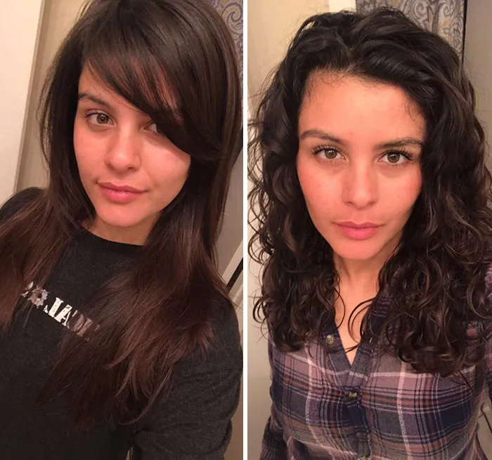 Woman showing small appearance changes with different hairstyles, illustrating impactful transformation for women’s confidence and style.