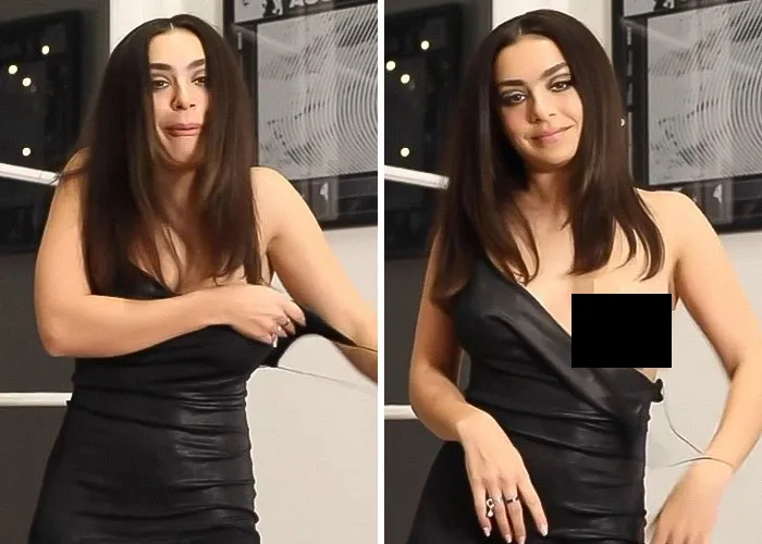 Charli XCX’s nip slip while presenting an award