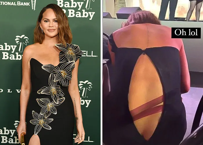 Chrissy Teigen’s open-back dress