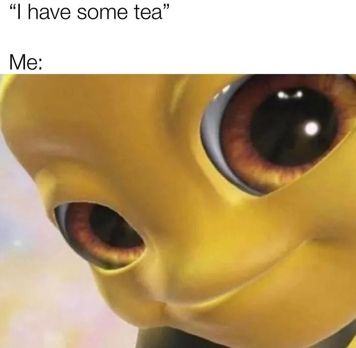 Close-up of a wide-eyed animated character humorously reacting, part of completely random hilarious memes collection.