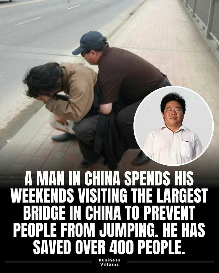 Man in China spends weekends preventing suicides on largest bridge, a powerful story and fact that might teach you something new.