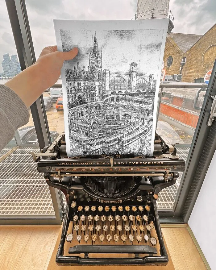 This Artist Draws With A Typewriter, Here Are 30 Of His New Impressive Images
