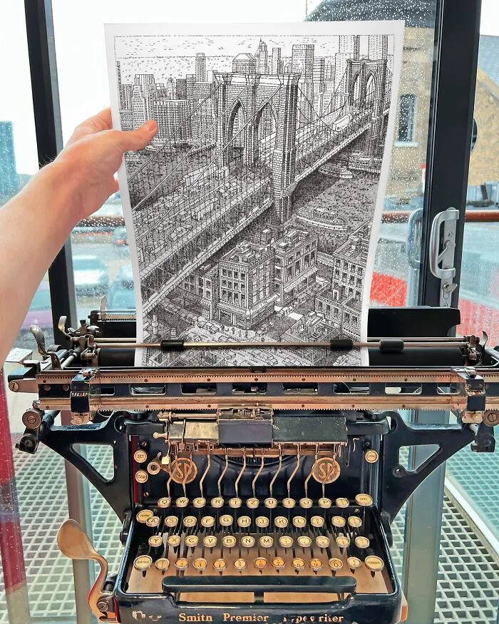 This Artist Draws With A Typewriter, Here Are 30 Of His New Impressive Images