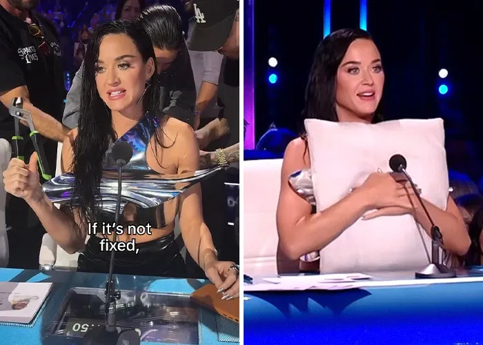 Katy Perry’s top coming undone on American Idol
