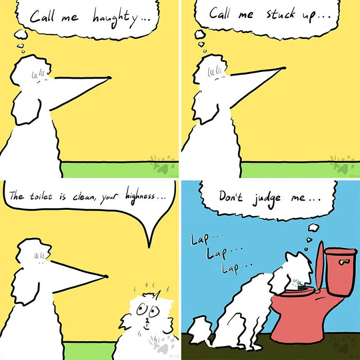 “Gracks And Gribs”: 36 Quirky Comics By This Artist That Show Private Moments Of This Cat And Dog
