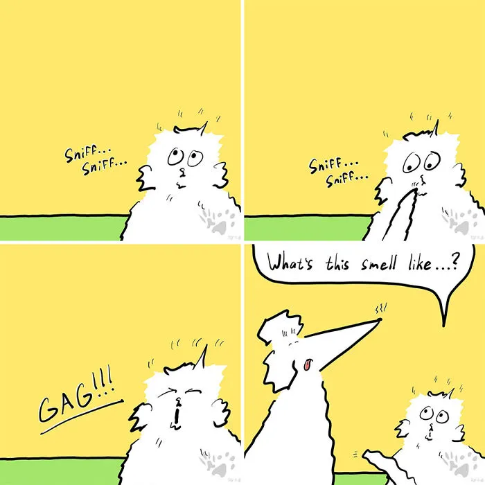“Gracks And Gribs”: 36 Quirky Comics By This Artist That Show Private Moments Of This Cat And Dog