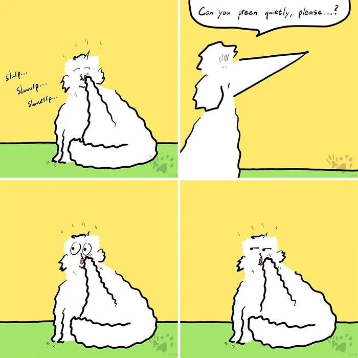“Gracks And Gribs”: 36 Quirky Comics By This Artist That Show Private Moments Of This Cat And Dog