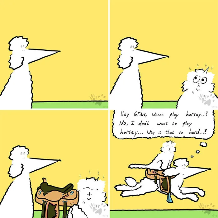 “Gracks And Gribs”: 36 Quirky Comics By This Artist That Show Private Moments Of This Cat And Dog