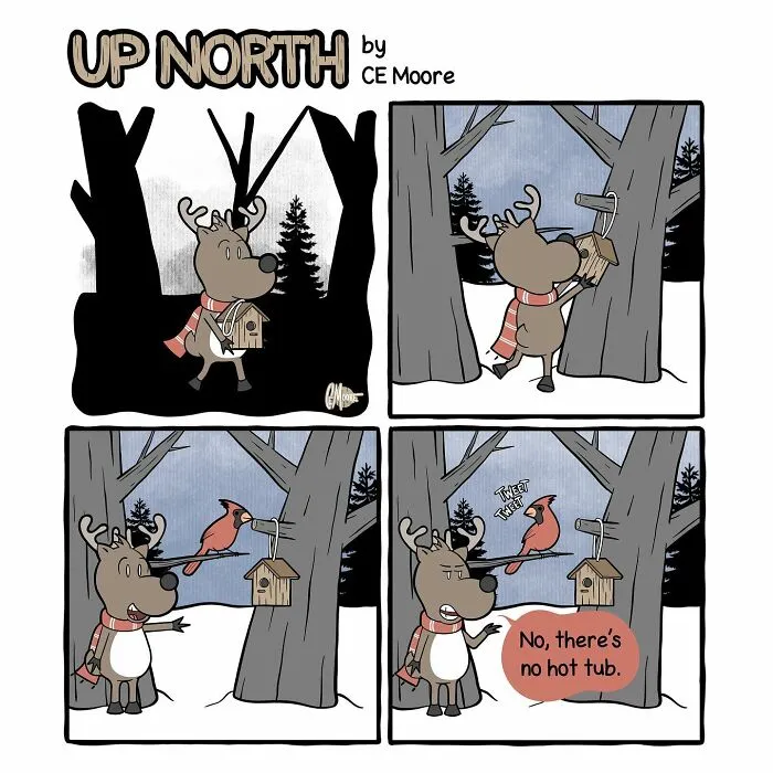 30 Clean And Clever Comics By Bruce That Capture Life In A Snowy Small Town Made By This Artist
