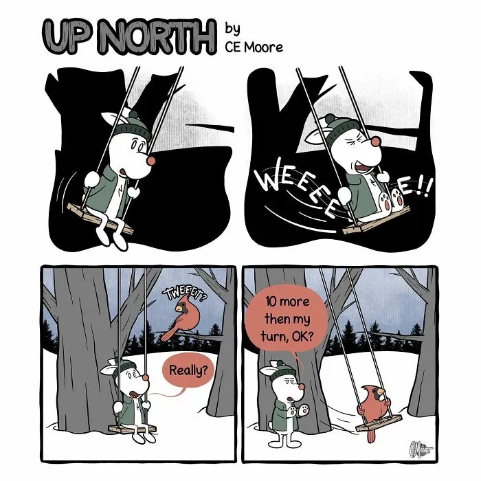 30 Clean And Clever Comics By Bruce That Capture Life In A Snowy Small Town Made By This Artist