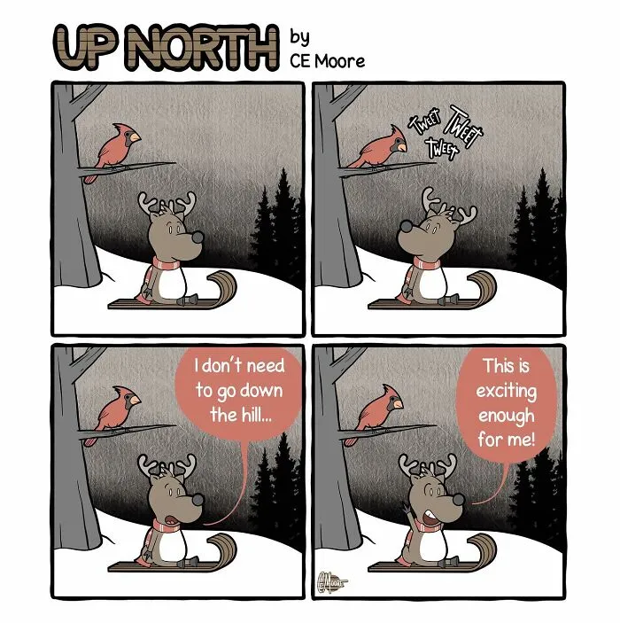 30 Clean And Clever Comics By Bruce That Capture Life In A Snowy Small Town Made By This Artist
