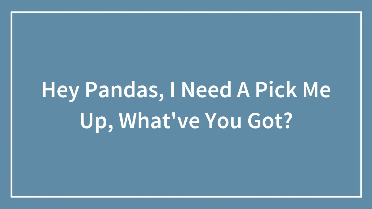 Hey Pandas, I Need A Pick Me Up, What've You Got? (Closed)