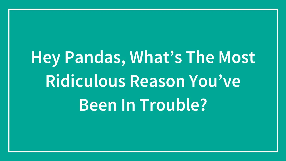 Hey Pandas, What’s The Most Ridiculous Reason You’ve Been In Trouble? (Closed)