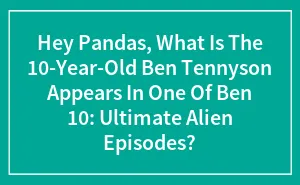 Hey Pandas, What Is The 10-Year-Old Ben Tennyson Appears In One Of Ben 10: Ultimate Alien Episodes?