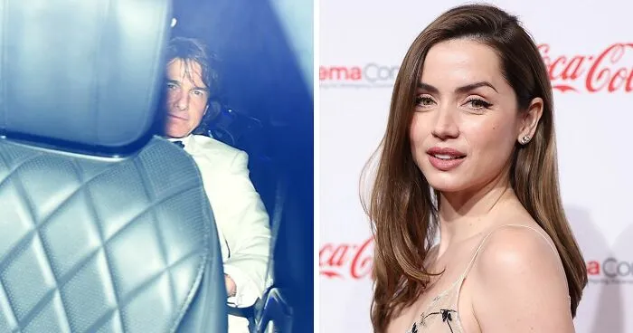 Ana De Armas Hides As She's Spotted With Tom Cruise At David Beckham's 50th Birthday Party