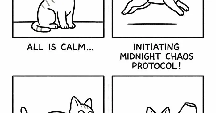 I Found An Artist Who Captures Her Pet Cat's Behavior In Comics And It's Hilarious