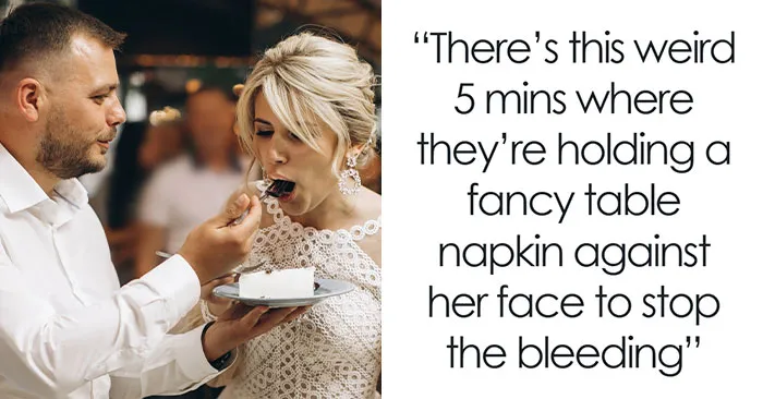 Wedding Guest Witnesses Groom Smearing Cake On Bride’s Face With A Fork, Then Their Divorce