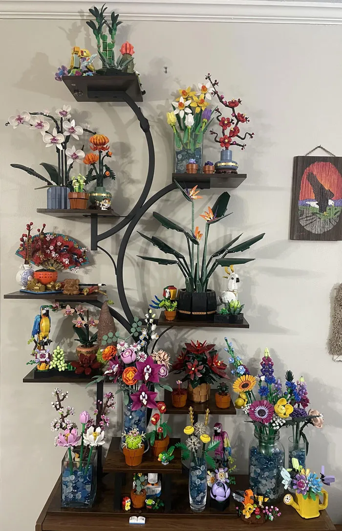 Our Collection Of Botanicals Has Grown To The Point That We Needed A Display Solution. So We Got A Plant Shelf Just For Them. Some Of Our LEGO Birds Also Crashed The Party