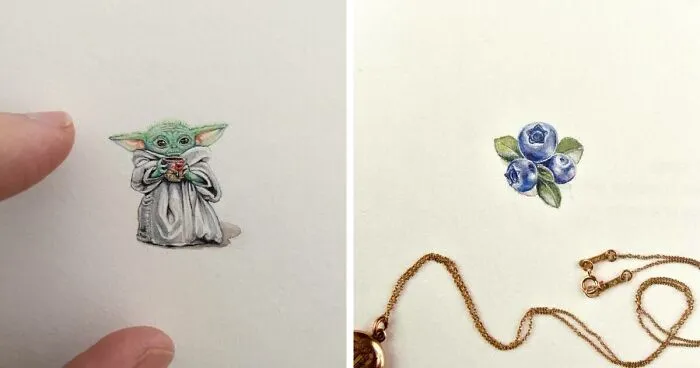 Adorably Tiny Artworks The Size Of A Coin, Drawn By Brooke Rothshank (35 Pics)