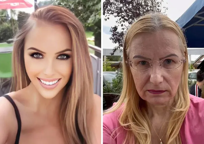 This Popped Up On TikTok. The Second Picture Is What She Actually Looks Like