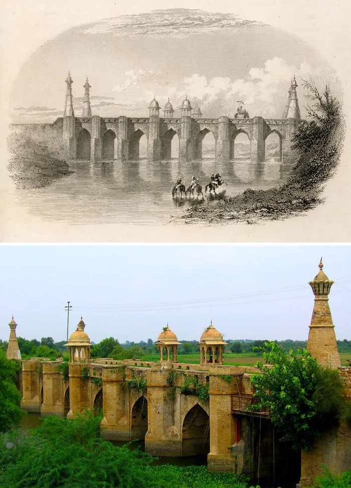 Puente Noorabad, Morena, India. 1829 vs. 2010