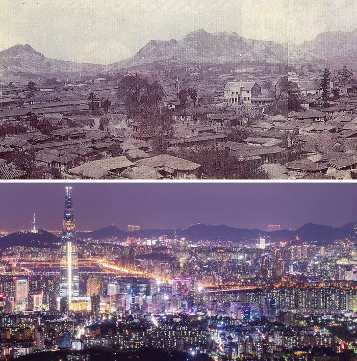 Seúl, Corea del Sur, en 1900 vs. 2016