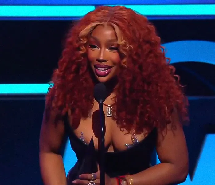 SZA leaving little to the imagination in a revealing dress
