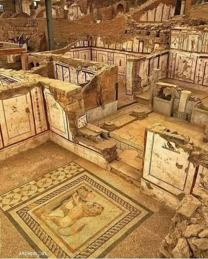 This Is One Of The Terraced Roman Houses (Domus) On The Slopes Of Mount Coelius In Ephesus, Present-Day Turkey