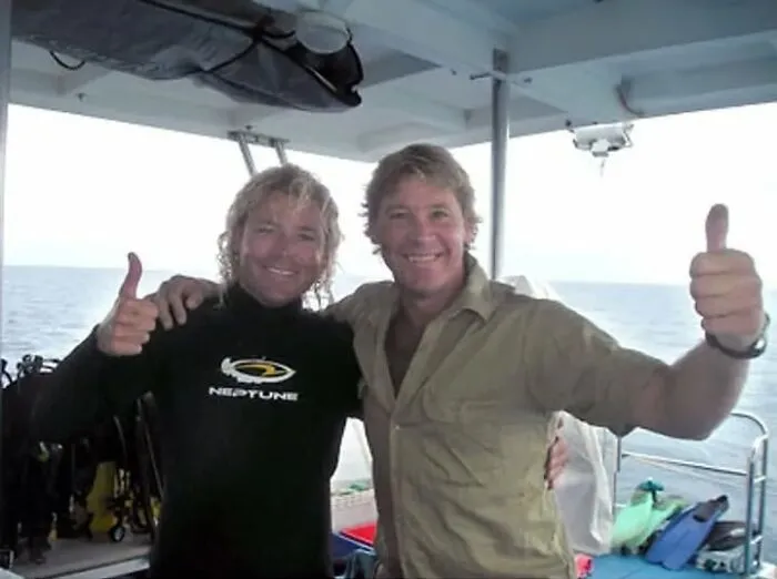 What Is Believed To Be The Last Known Photo Of Steve Taken On-Board "Croc One" With The Boat's Skipper Chris Reed On The Morning Of His Fateful Dive
