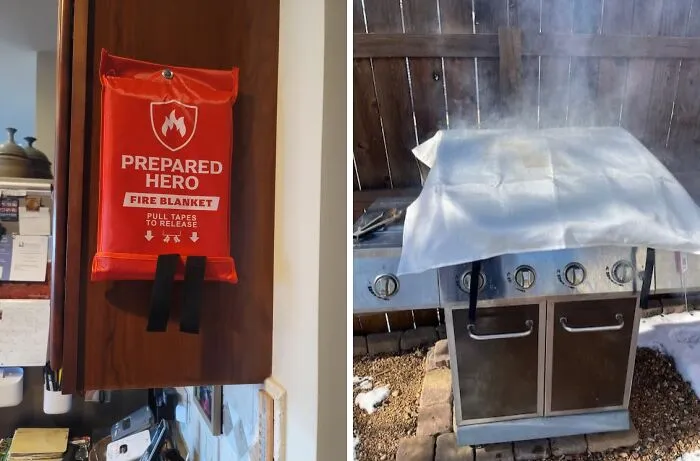 When Your Culinary Skills Go From Chef To Arsonist, An <a Style="Display:inline;" Href="Https://Www.amazon.com/Prepared-Hero-Emergency-Fire-Blanket/Dp/B08tyt543y?ie=utf8&th=1&linkcode=ll1&tag=bpbison-20&linkid=1ee4963f9f1a2a19af8cee7e4983d67b&language=en_us&ref_=as_li_ss_tl" Target="_blank">    <span Style="Font: Inherit; Color: #d74b1f;"> Emergency Fire Blanket </Span> Is Your Very Calm, Very Quiet First Responder