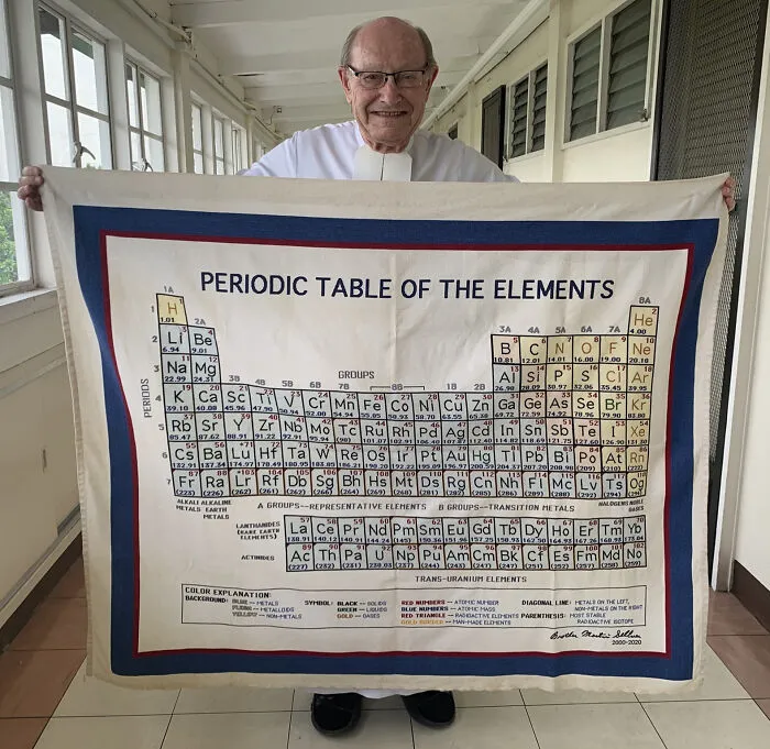Finally After Two Decades, The Cross-Stitch Of The Periodic Table Is Complete. The Table And Border Actually Took Six Years