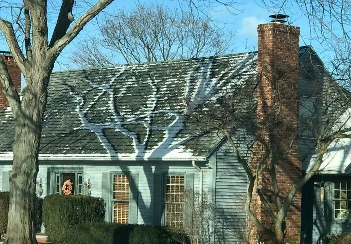 The Shadow Left The Snow On The Roof Untouched