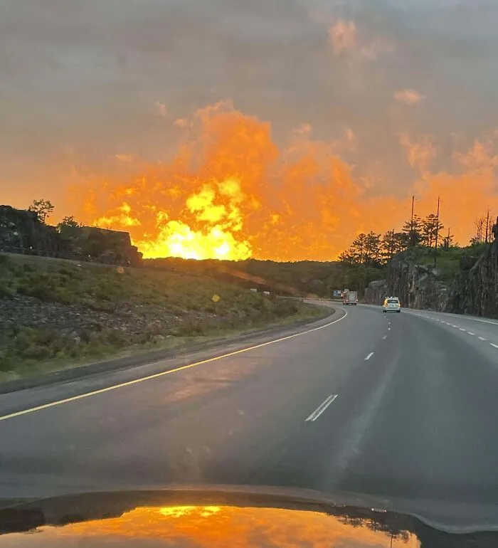 Atardecer que parece un incendio