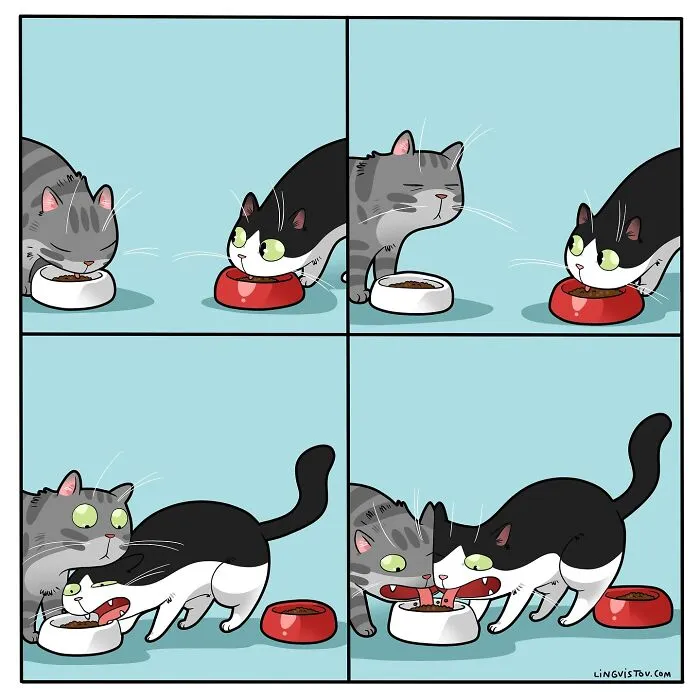 45 Funny And Relatable Comics About The Reality Of Having A Cat By Lingvistov (New Pics)