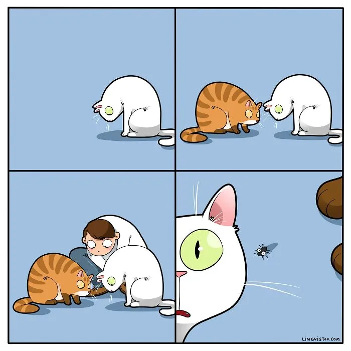 45 Funny And Relatable Comics About The Reality Of Having A Cat By Lingvistov (New Pics)