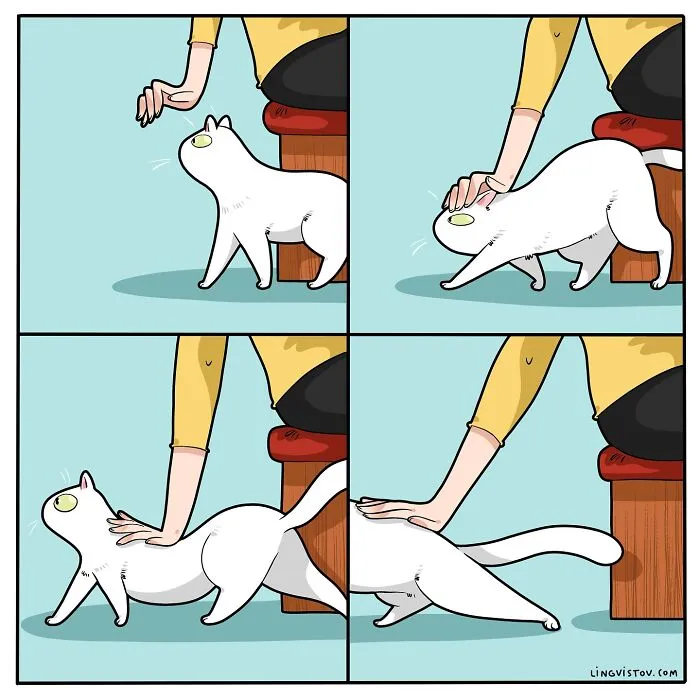 45 Funny And Relatable Comics About The Reality Of Having A Cat By Lingvistov (New Pics)