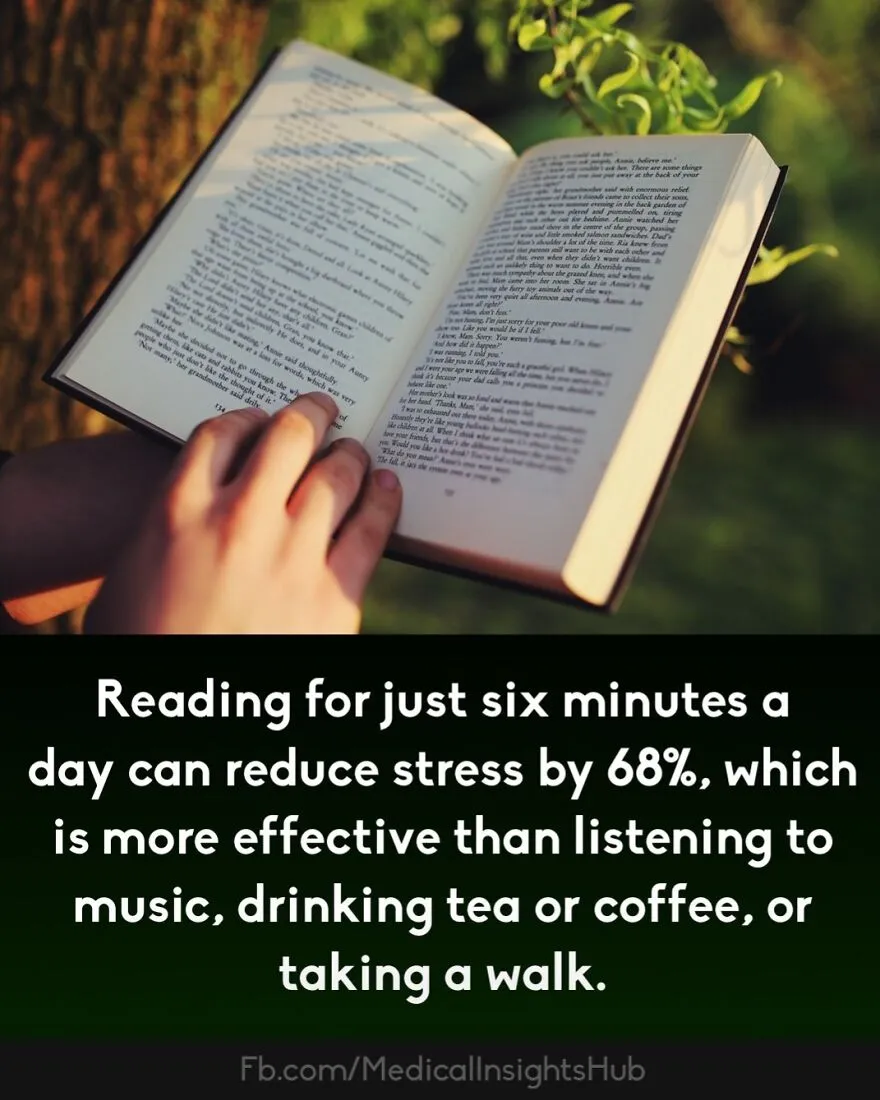 Hand holding a book outdoors, illustrating curious medical facts about fingers containing no muscles and stress reduction benefits.