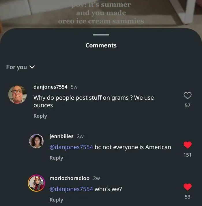 On A Post With A Recipe That Measures With Grams