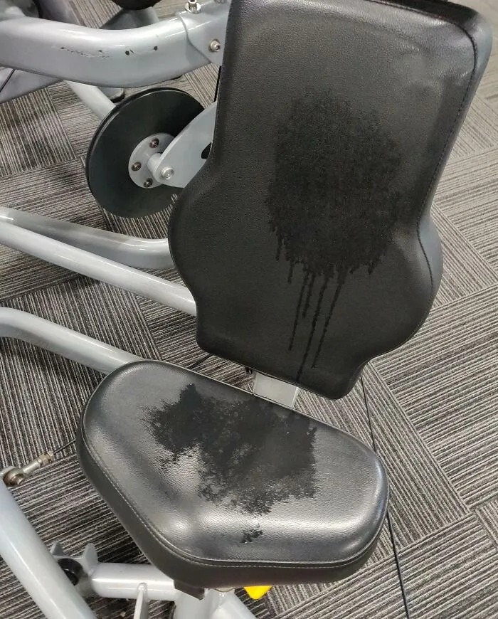 People Sweat, That's Fine, But Who Leaves Their Puddles Behind Like This Without Wiping Down?