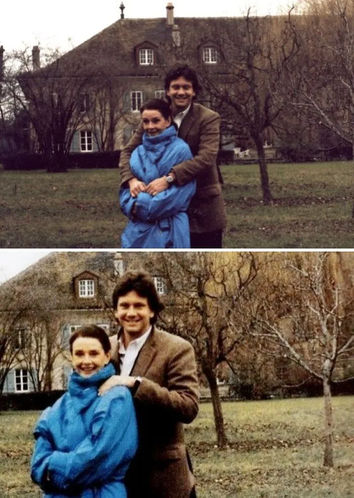Audrey Hepburn And Her Beloved Son, Sean, Photographed At La Paisible (Her Home In Tolochenaz, Switzerland) Just A Few Days Prior To Her Death, On January 1993